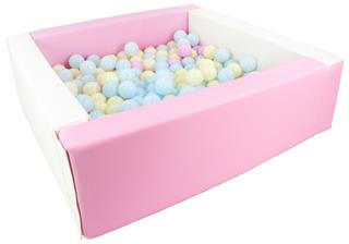 Ball Pit with 200 Balls - Pastel Pink/White