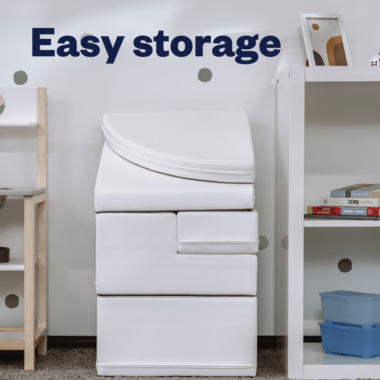 Soft Play 5 Foam Block Set - White Corner Climber