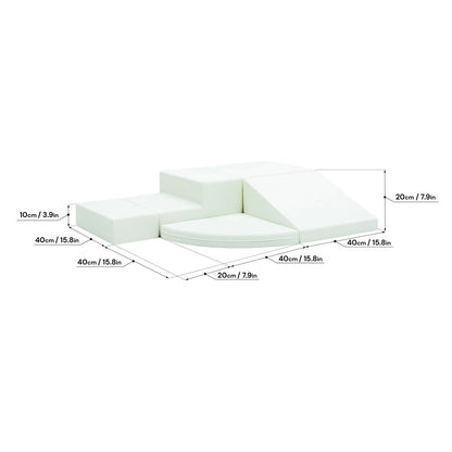 Soft Play 5 Foam Block Set - White Corner Climber