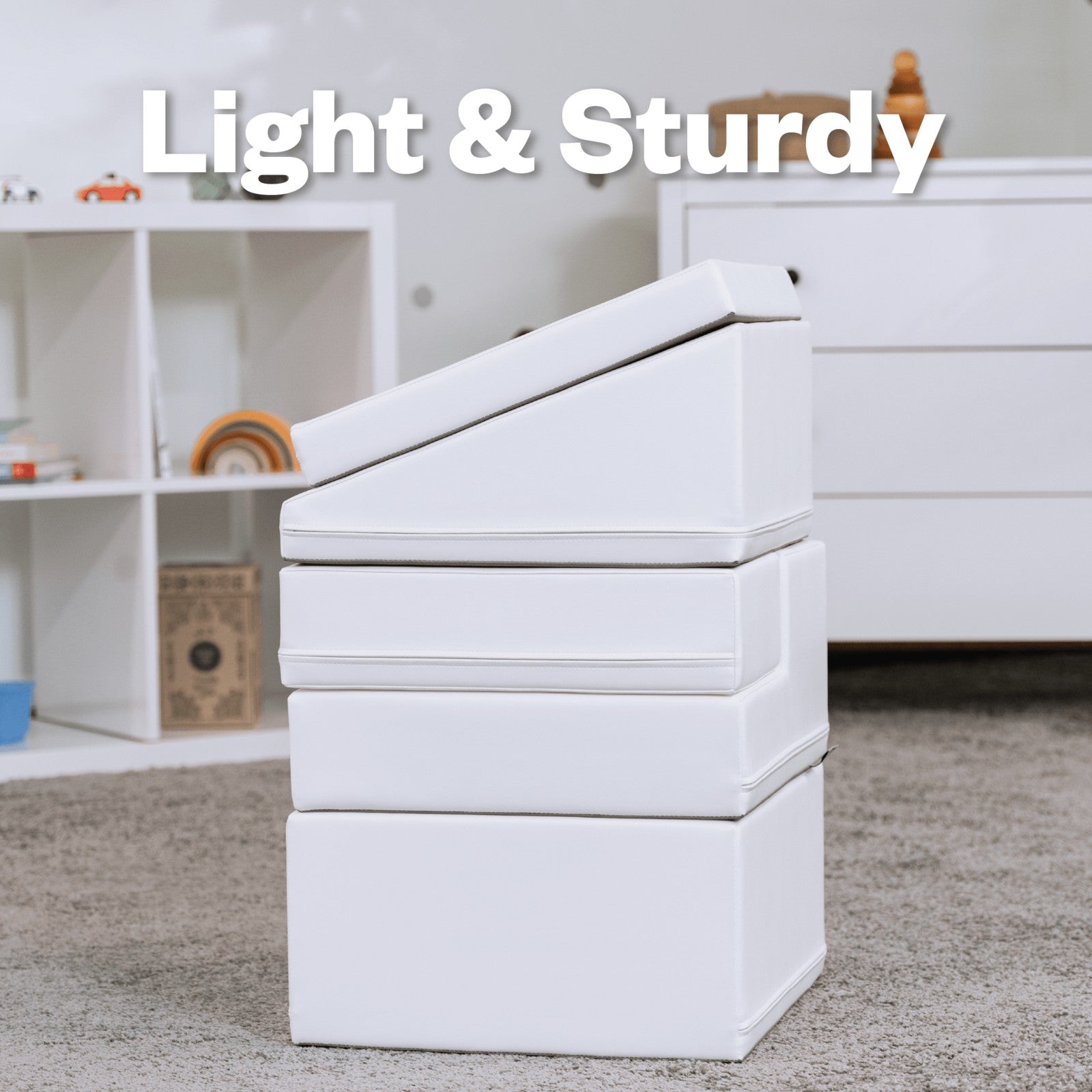 Soft Play 5 Foam Block Set - White Corner Climber