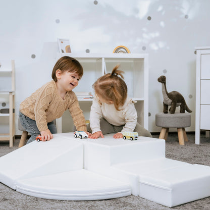 Soft Play 5 Foam Block Set - White Corner Climber
