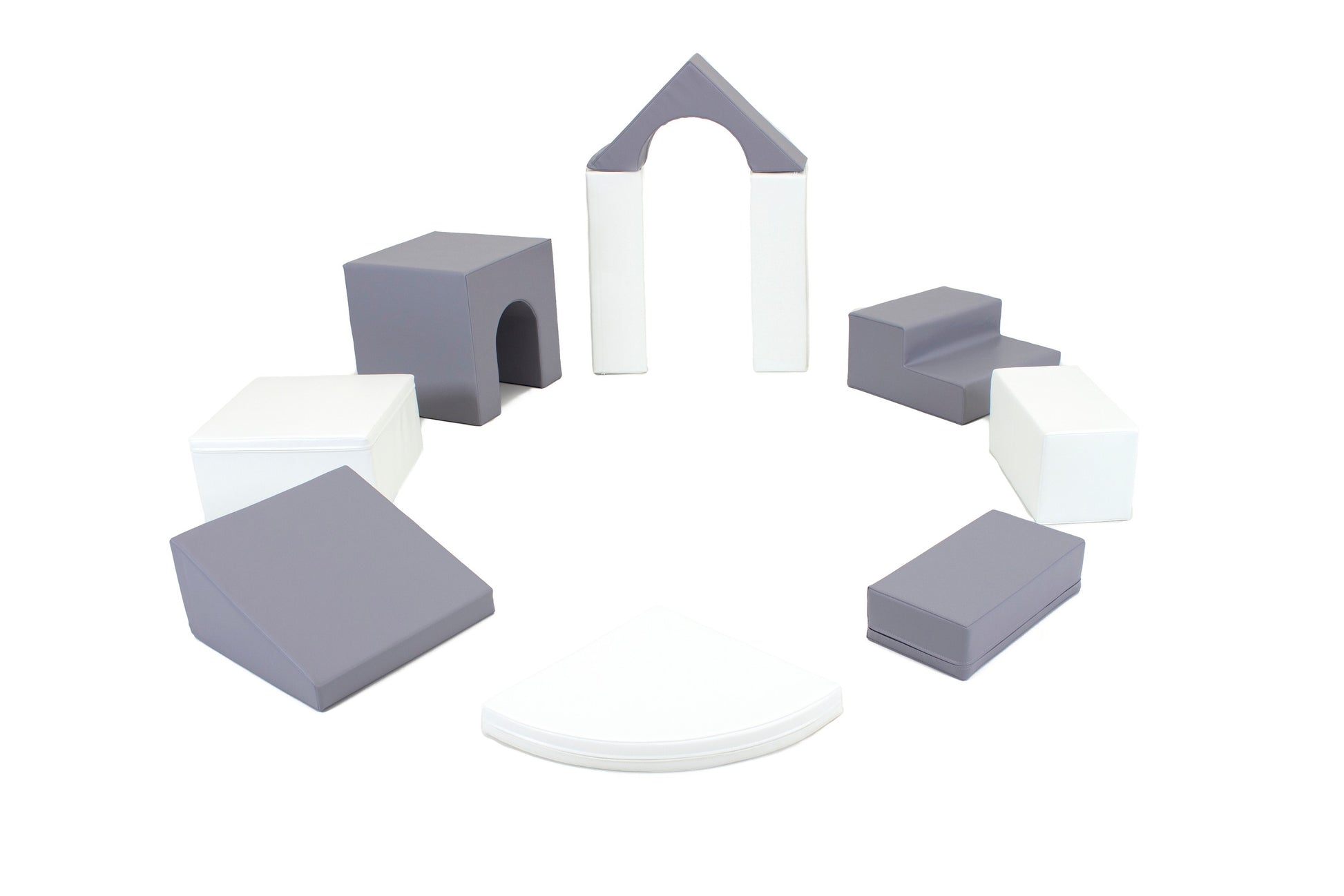 Soft Play 10 Foam Block Set - Grey & White Creativity