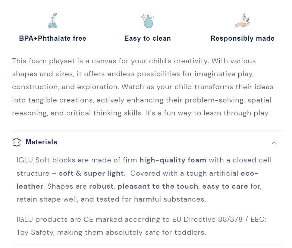 Soft Play 10 Foam Block Set - Grey & White Creativity