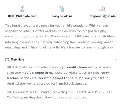 Soft Play 10 Foam Block Set - Grey & White Creativity