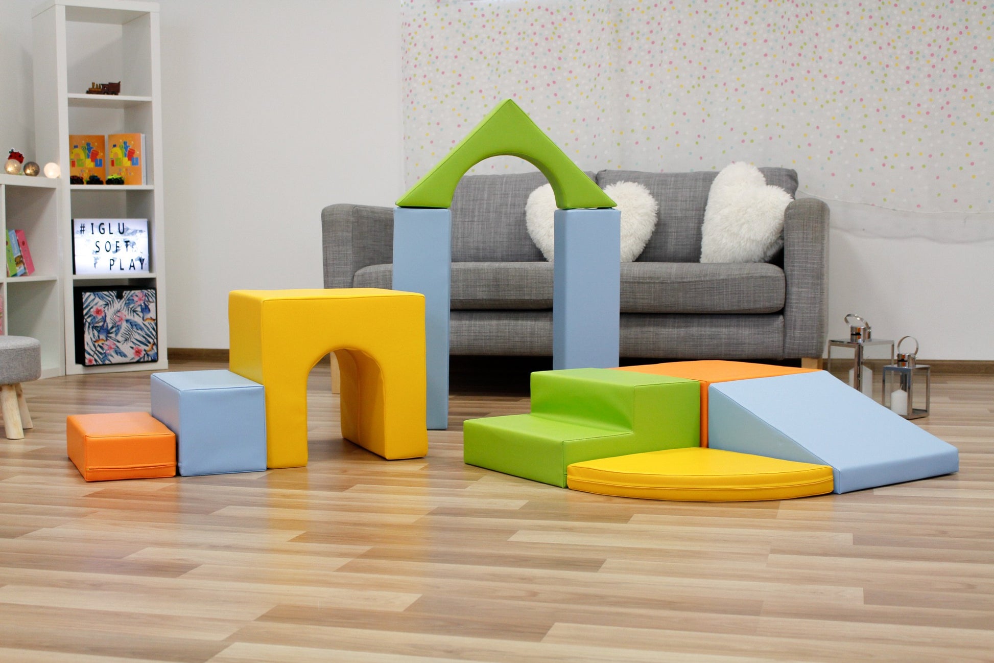 Soft Play 10 Foam Block Set - Light Multicolor Creativity