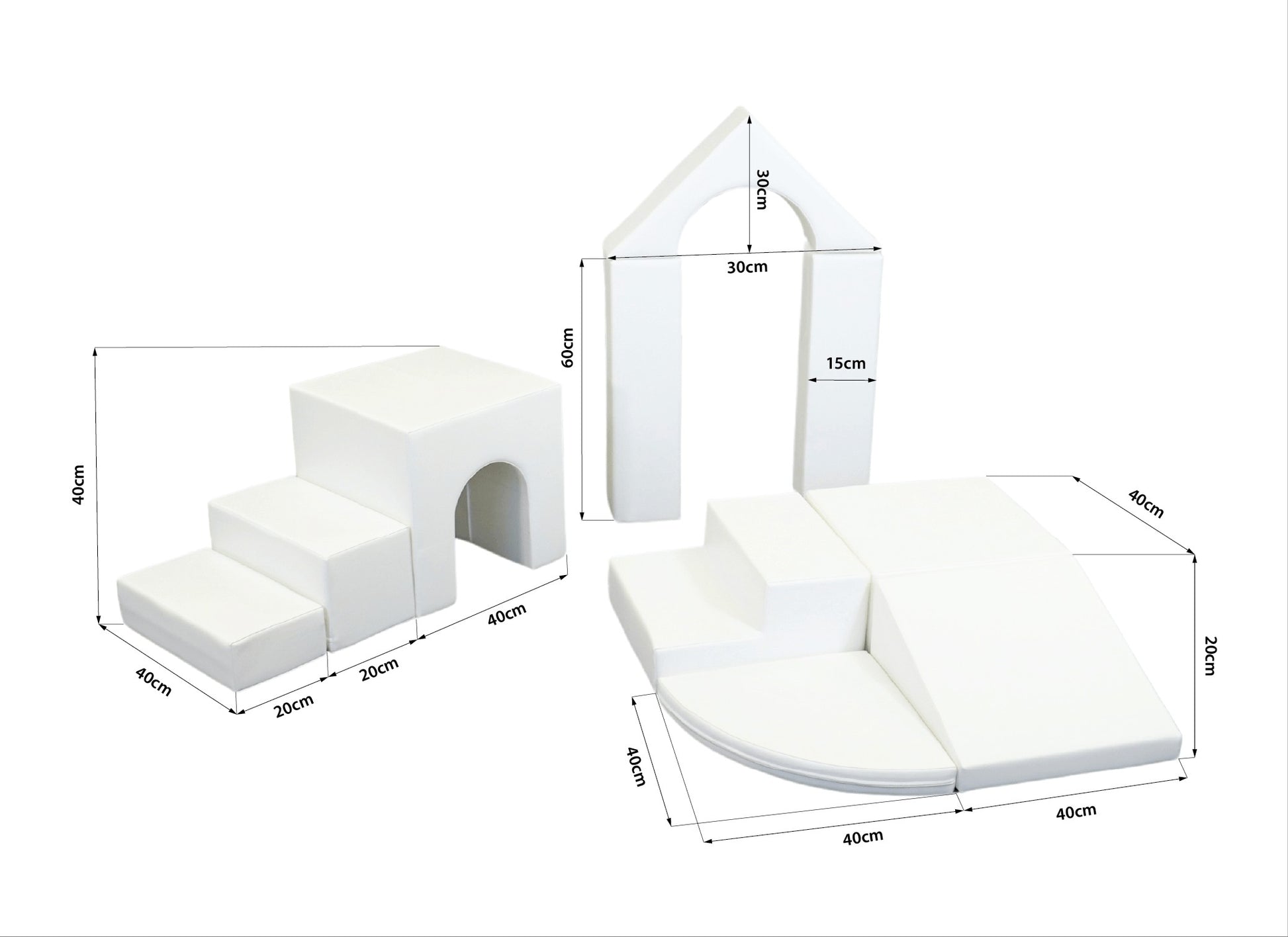 Soft Play 10 Foam Block Set - White Creativity