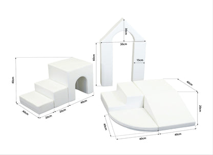 Soft Play 10 Foam Block Set - White Creativity