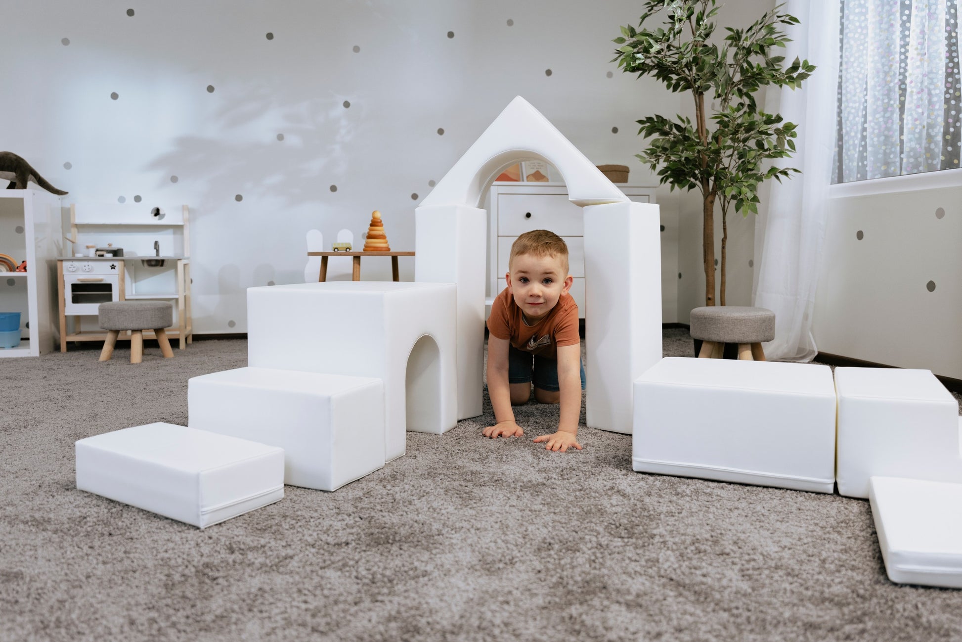 Soft Play 10 Foam Block Set - White Creativity