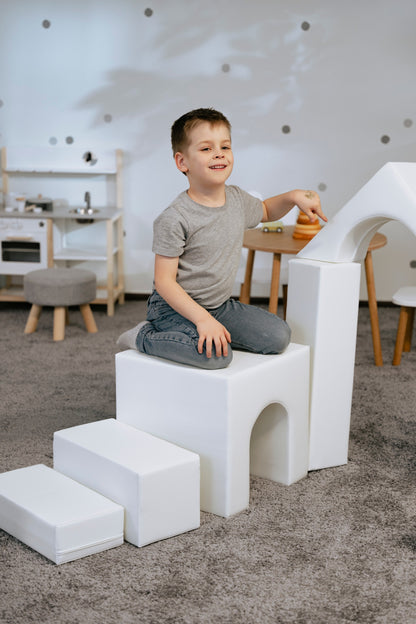 Soft Play 10 Foam Block Set - White Creativity