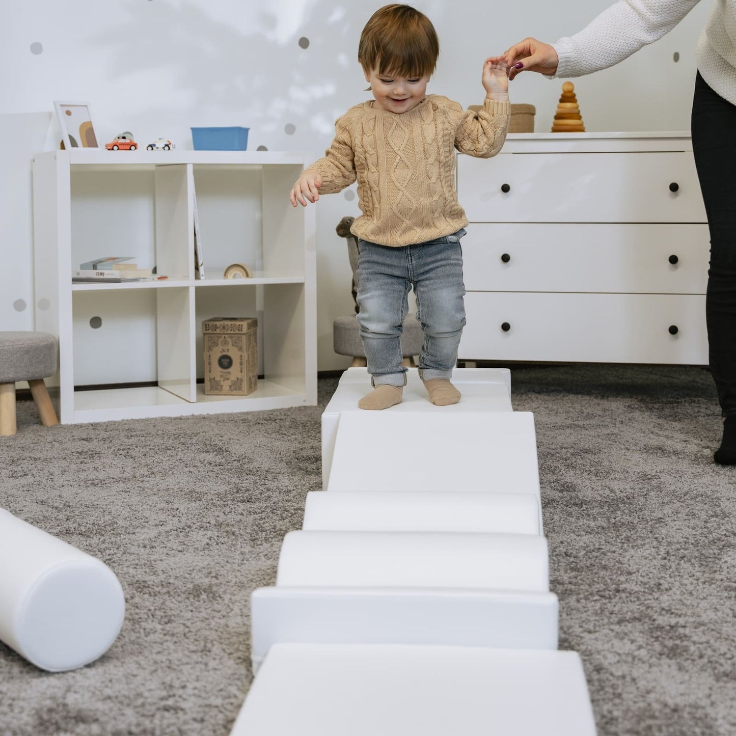 Soft Play 7 Foam Block Set - White Discoverer