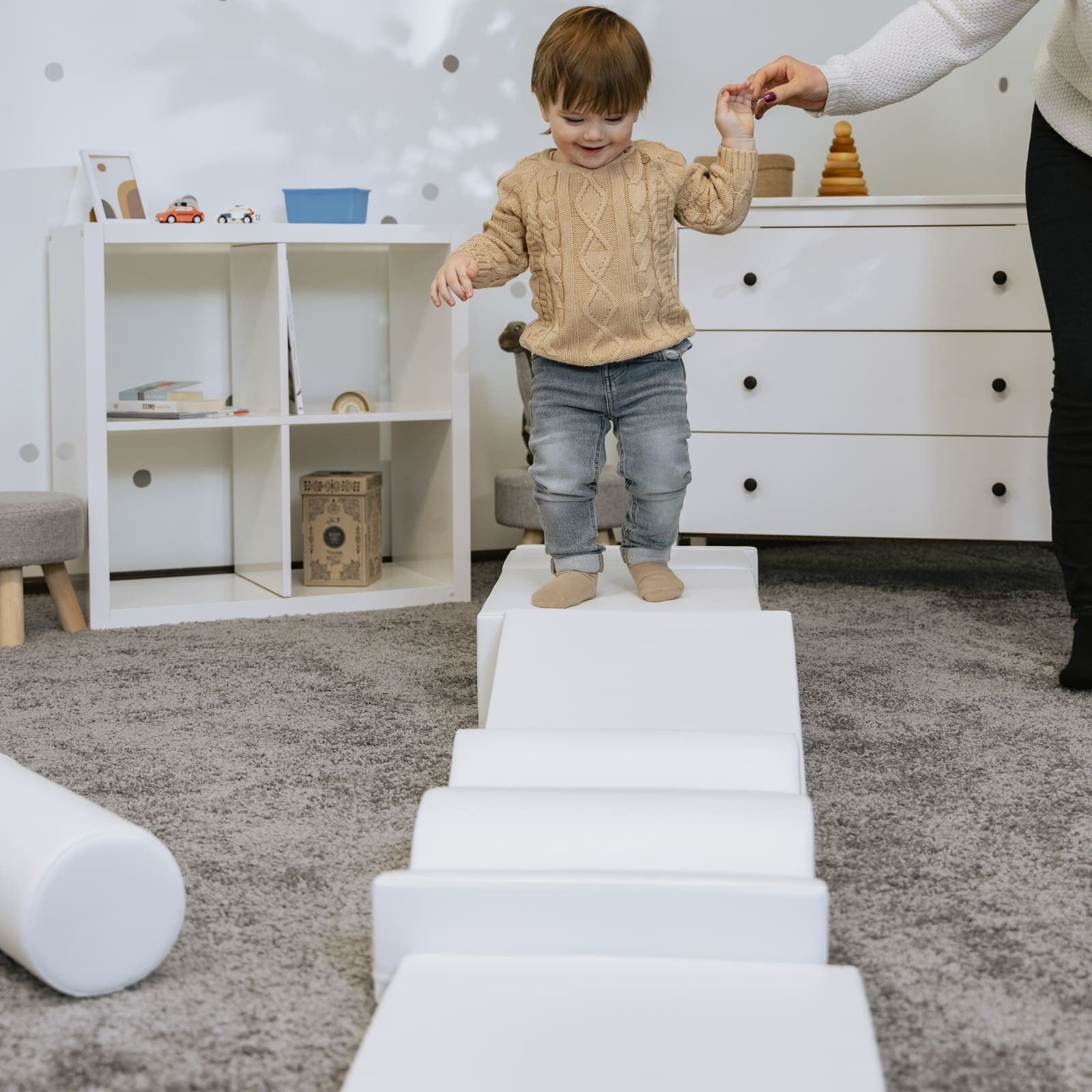 Soft Play 7 Foam Block Set - White Discoverer
