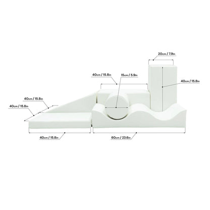 Soft Play 7 Foam Block Set - White Discoverer