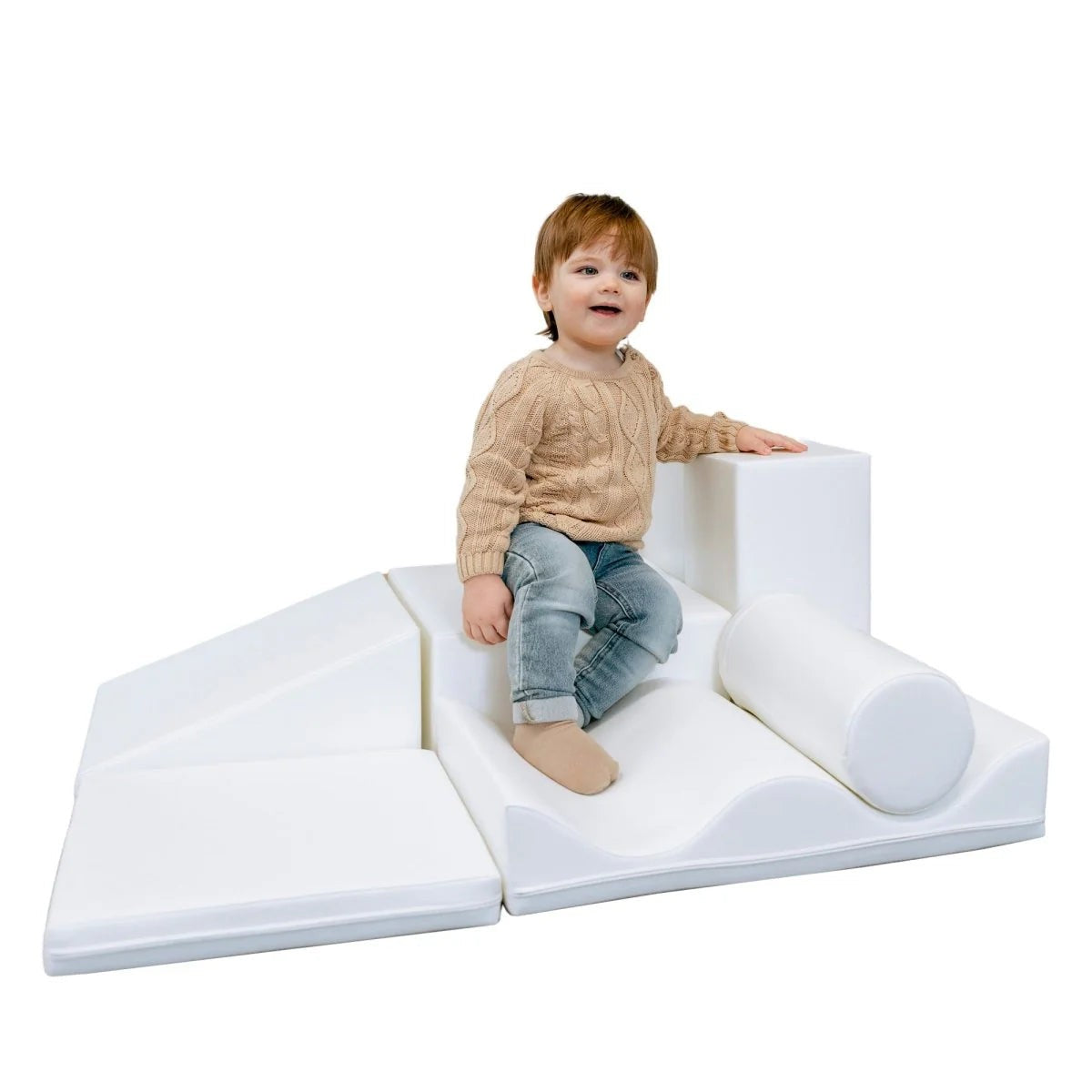 Soft Play 7 Foam Block Set - White Discoverer