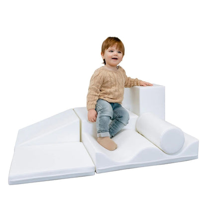 Soft Play 7 Foam Block Set - White Discoverer