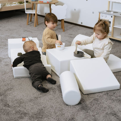 Soft Play 7 Foam Block Set - White Discoverer