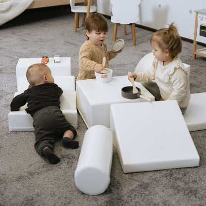 Soft Play 7 Foam Block Set - White Discoverer