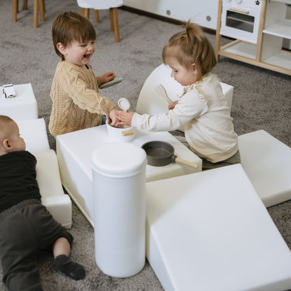Soft Play 7 Foam Block Set - White Discoverer