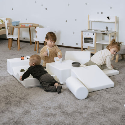 Soft Play 7 Foam Block Set - White Discoverer