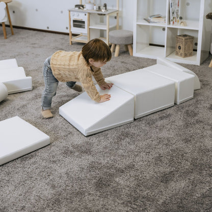 Soft Play 7 Foam Block Set - White Discoverer