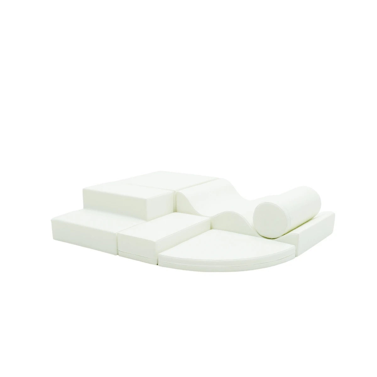 Soft Play 6 Foam Block Set - White Explorer