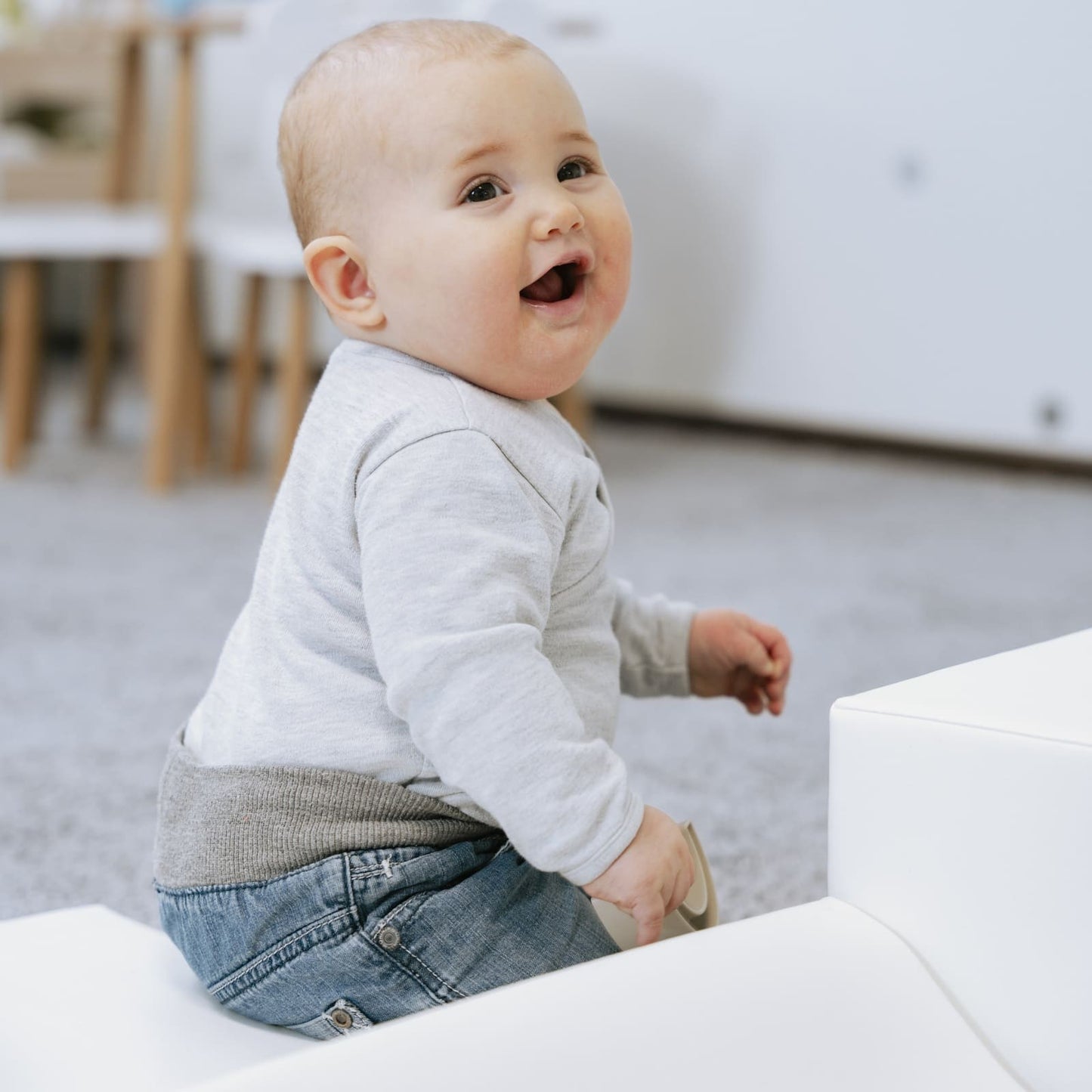 Soft Play 6 Foam Block Set - White Explorer