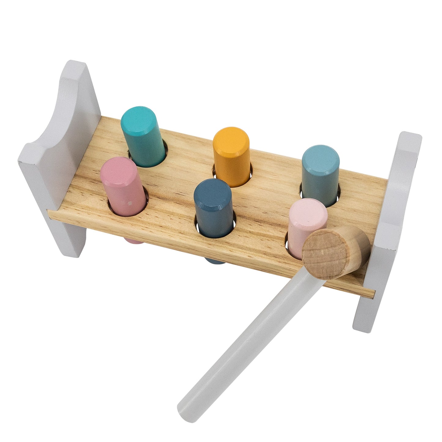 Wooden Pyramid + Punching Hammer Set - Polar Bear