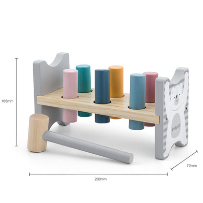 Wooden Pyramid + Punching Hammer Set - Polar Bear